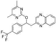 2-[2-((4,6-DIMETHYLPYRIMIDIN-2-YL)OXY)-2-(4-(TRIFLUOROMETHYL)PHENYL)ETHYL]QUINOXALINE 结构式