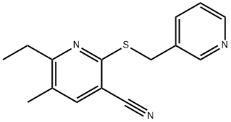 6-ETHYL-5-METHYL-2-[(PYRIDIN-3-YLMETHYL)SULFANYL]NICOTINONITRILE 结构式