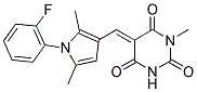 (5E)-5-{[1-(2-Fluorophenyl)-2,5-dimethyl-1H-pyrrol-3-yl]methylene}-1-methylpyrimidine-2,4,6(1H,3H,5H)-trione 结构式