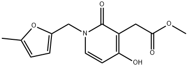 METHYL 2-(4-HYDROXY-1-[(5-METHYL-2-FURYL)METHYL]-2-OXO-1,2-DIHYDRO-3-PYRIDINYL)ACETATE 结构式