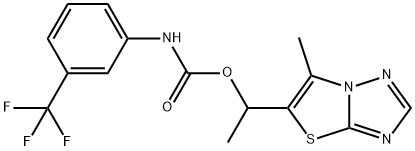 1-(6-METHYL[1,3]THIAZOLO[3,2-B][1,2,4]TRIAZOL-5-YL)ETHYL N-[3-(TRIFLUOROMETHYL)PHENYL]CARBAMATE 结构式