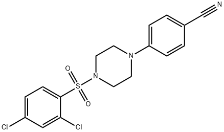 4-(4-[(2,4-DICHLOROPHENYL)SULFONYL]PIPERAZINO)BENZENECARBONITRILE 结构式