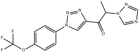 2-(1H-1,2,4-Triazol-1-yl)-1-(1-[4-(trifluoromethoxy)phenyl]-1H-1,2,3-triazol-4-yl)-1-propanone 结构式