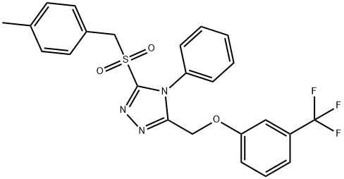 3-[(4-METHYLBENZYL)SULFONYL]-4-PHENYL-5-([3-(TRIFLUOROMETHYL)PHENOXY]METHYL)-4H-1,2,4-TRIAZOLE 结构式