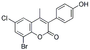 8-BROMO-6-CHLORO-3(4'-HYDROXYPHENYL)-4-METHYLCOUMARIN 结构式