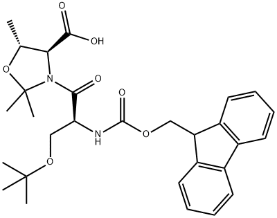 (4S,5R)-3-[(2S)-3-(叔丁氧基)-2-[[芴甲氧羰基]氨基]-1-氧代丙基]-2,2,5-三甲基-4-恶唑烷羧酸 结构式