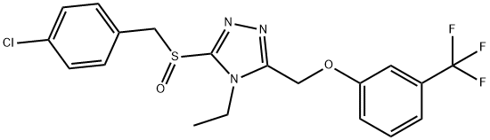 3-[(4-CHLOROBENZYL)SULFINYL]-4-ETHYL-5-([3-(TRIFLUOROMETHYL)PHENOXY]METHYL)-4H-1,2,4-TRIAZOLE 结构式