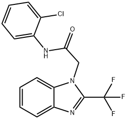 N-(2-CHLOROPHENYL)-2-[2-(TRIFLUOROMETHYL)-1H-1,3-BENZIMIDAZOL-1-YL]ACETAMIDE 结构式