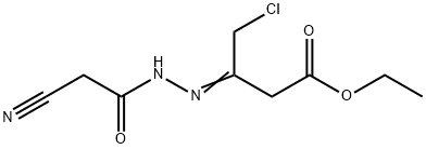 ETHYL 4-CHLORO-3-[(E)-2-(2-CYANOACETYL)HYDRAZONO]BUTANOATE 结构式