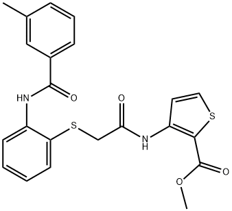 METHYL 3-([2-((2-[(3-METHYLBENZOYL)AMINO]PHENYL)SULFANYL)ACETYL]AMINO)-2-THIOPHENECARBOXYLATE 结构式