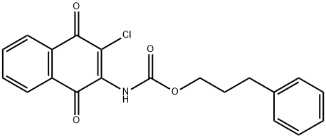 3-PHENYLPROPYL N-(3-CHLORO-1,4-DIOXO-1,4-DIHYDRO-2-NAPHTHALENYL)CARBAMATE 结构式