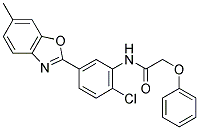 N-[2-CHLORO-5-(6-METHYL-1,3-BENZOXAZOL-2-YL)PHENYL]-2-PHENOXYACETAMIDE 结构式