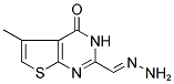 5-Methyl-4-oxo-3,4-dihydrothieno[2,3-d]pyrimidine-2-carboxaldehyde hydrazone 结构式
