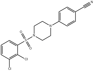 4-(4-[(2,3-Dichlorophenyl)sulfonyl]piperazino)benzenecarbonitrile 结构式