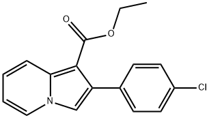 ETHYL 2-(4-CHLOROPHENYL)-1-INDOLIZINECARBOXYLATE 结构式