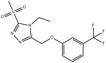 4-ETHYL-3-(METHYLSULFONYL)-5-([3-(TRIFLUOROMETHYL)PHENOXY]METHYL)-4H-1,2,4-TRIAZOLE 结构式