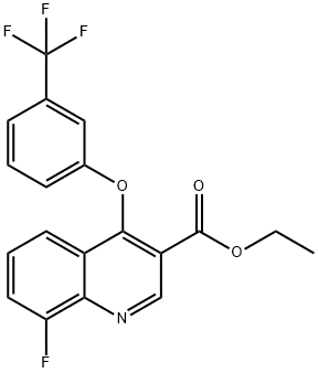 Ethyl 8-fluoro-4-[3-(trifluoromethyl)phenoxy]-3-quinolinecarboxylate 结构式