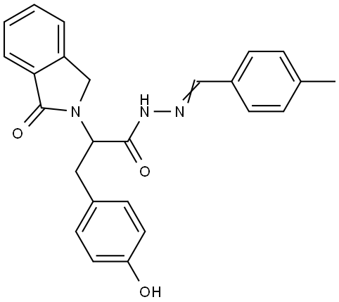 3-(4-Hydroxyphenyl)-N'-[(E)-(4-methylphenyl)methylidene]-2-(1-oxo-1,3-dihydro-2H-isoindol-2-yl)propanohydrazide 结构式