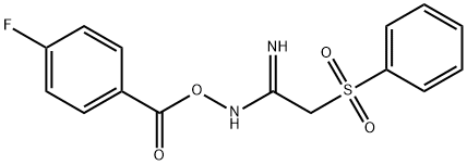 N'-[(4-FLUOROBENZOYL)OXY]-2-(PHENYLSULFONYL)ETHANIMIDAMIDE 结构式