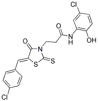 3-[(5Z)-5-(4-CHLOROBENZYLIDENE)-4-OXO-2-THIOXO-1,3-THIAZOLIDIN-3-YL]-N-(5-CHLORO-2-HYDROXYPHENYL)PROPANAMIDE 结构式