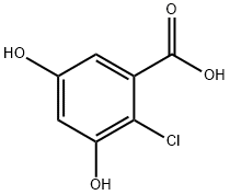 2-氯-3,5-二羟基苯甲酸 结构式