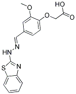 {4-[(E)-(1,3-BENZOTHIAZOL-2-YLHYDRAZONO)METHYL]-2-METHOXYPHENOXY}ACETIC ACID 结构式