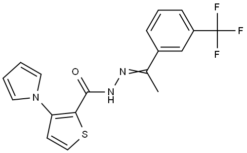 3-(1H-Pyrrol-1-yl)-N'-((E)-1-[3-(trifluoromethyl)phenyl]ethylidene)-2-thiophenecarbohydrazide 结构式