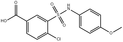 4-氯-3-[(4-甲氧基苯基)氨磺酰基]苯甲酸 结构式