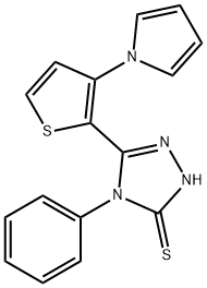 4-PHENYL-5-[3-(1H-PYRROL-1-YL)-2-THIENYL]-4H-1,2,4-TRIAZOL-3-YLHYDROSULFIDE 结构式