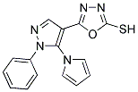 5-[1-PHENYL-5-(1H-PYRROL-1-YL)-1H-PYRAZOL-4-YL]-1,3,4-OXADIAZOL-2-YLHYDROSULFIDE 结构式