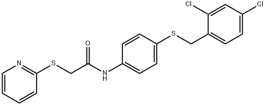 N-(4-[(2,4-DICHLOROBENZYL)SULFANYL]PHENYL)-2-(2-PYRIDINYLSULFANYL)ACETAMIDE 结构式