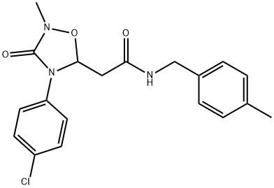 2-[4-(4-CHLOROPHENYL)-2-METHYL-3-OXO-1,2,4-OXADIAZOLAN-5-YL]-N-(4-METHYLBENZYL)ACETAMIDE 结构式