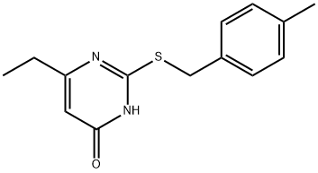 6-ETHYL-2-[(4-METHYLBENZYL)SULFANYL]-4(3H)-PYRIMIDINONE 结构式