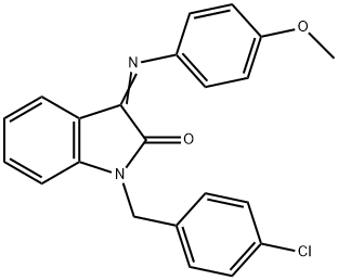 1-(4-CHLOROBENZYL)-3-[(4-METHOXYPHENYL)IMINO]-1,3-DIHYDRO-2H-INDOL-2-ONE 结构式