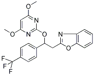 2-[2-((4,6-DIMETHOXYPYRIMIDIN-2-YL)OXY)-2-(4-(TRIFLUOROMETHYL)PHENYL)ETHYL]BENZOXAZOLE 结构式