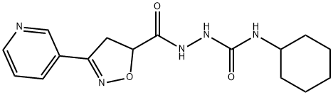 N-CYCLOHEXYL-2-([3-(3-PYRIDINYL)-4,5-DIHYDRO-5-ISOXAZOLYL]CARBONYL)-1-HYDRAZINECARBOXAMIDE 结构式