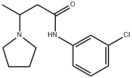 N-(3-CHLOROPHENYL)-3-(1-PYRROLIDINYL)BUTANAMIDE 结构式