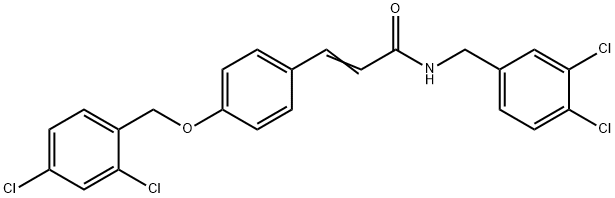 (E)-N-(3,4-DICHLOROBENZYL)-3-(4-[(2,4-DICHLOROBENZYL)OXY]PHENYL)-2-PROPENAMIDE 结构式