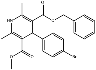 3-BENZYL 5-METHYL 4-(4-BROMOPHENYL)-2,6-DIMETHYL-1,4-DIHYDRO-3,5-PYRIDINEDICARBOXYLATE 结构式