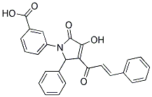 (E)-3-(3-CINNAMOYL-4-HYDROXY-5-OXO-2-PHENYL-2H-PYRROL-1(5H)-YL)BENZOIC ACID 结构式