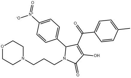 3-Hydroxy-4-(4-methylbenzoyl)-1-(3-morpholinopropyl)-5-(4-nitrophenyl)-1H-pyrrol-2(5H)-one 结构式