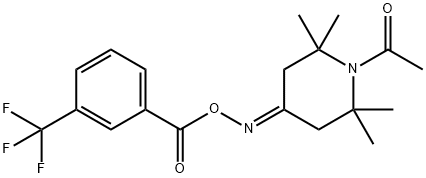 1-[2,2,6,6-TETRAMETHYL-4-(([3-(TRIFLUOROMETHYL)BENZOYL]OXY)IMINO)PIPERIDINO]-1-ETHANONE 结构式