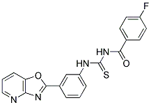 4-FLUORO-N-{[(3-[1,3]OXAZOLO[4,5-B]PYRIDIN-2-YLPHENYL)AMINO]CARBONOTHIOYL}BENZAMIDE 结构式