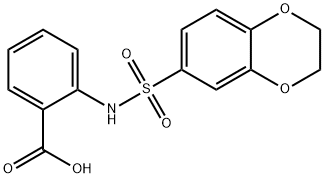 2-[[(2,3-二氢-1,4-苯二噁英-6-基)磺酰基]氨基]苯甲酸 结构式