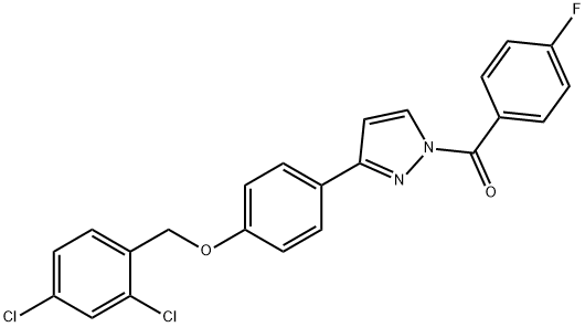 (3-(4-[(2,4-DICHLOROBENZYL)OXY]PHENYL)-1H-PYRAZOL-1-YL)(4-FLUOROPHENYL)METHANONE 结构式