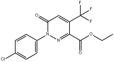 Ethyl 1-(4-chlorophenyl)-6-oxo-4-(trifluoromethyl)-1,6-dihydro-3-pyridazinecarboxylate 结构式
