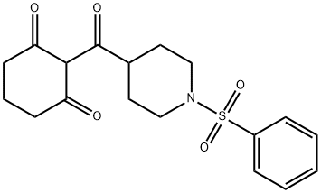 2-([1-(PHENYLSULFONYL)-4-PIPERIDINYL]CARBONYL)-1,3-CYCLOHEXANEDIONE 结构式