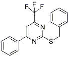 2-(BENZYLTHIO)-4-PHENYL-6-(TRIFLUOROMETHYL)PYRIMIDINE 结构式