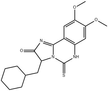 3-(环己基甲基)-8,9-二甲氧基-5-硫酮-5,6-二氢咪唑并[1,2-C]喹唑啉-2(3H)-酮 结构式