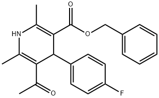 BENZYL 5-ACETYL-4-(4-FLUOROPHENYL)-2,6-DIMETHYL-1,4-DIHYDRO-3-PYRIDINECARBOXYLATE 结构式